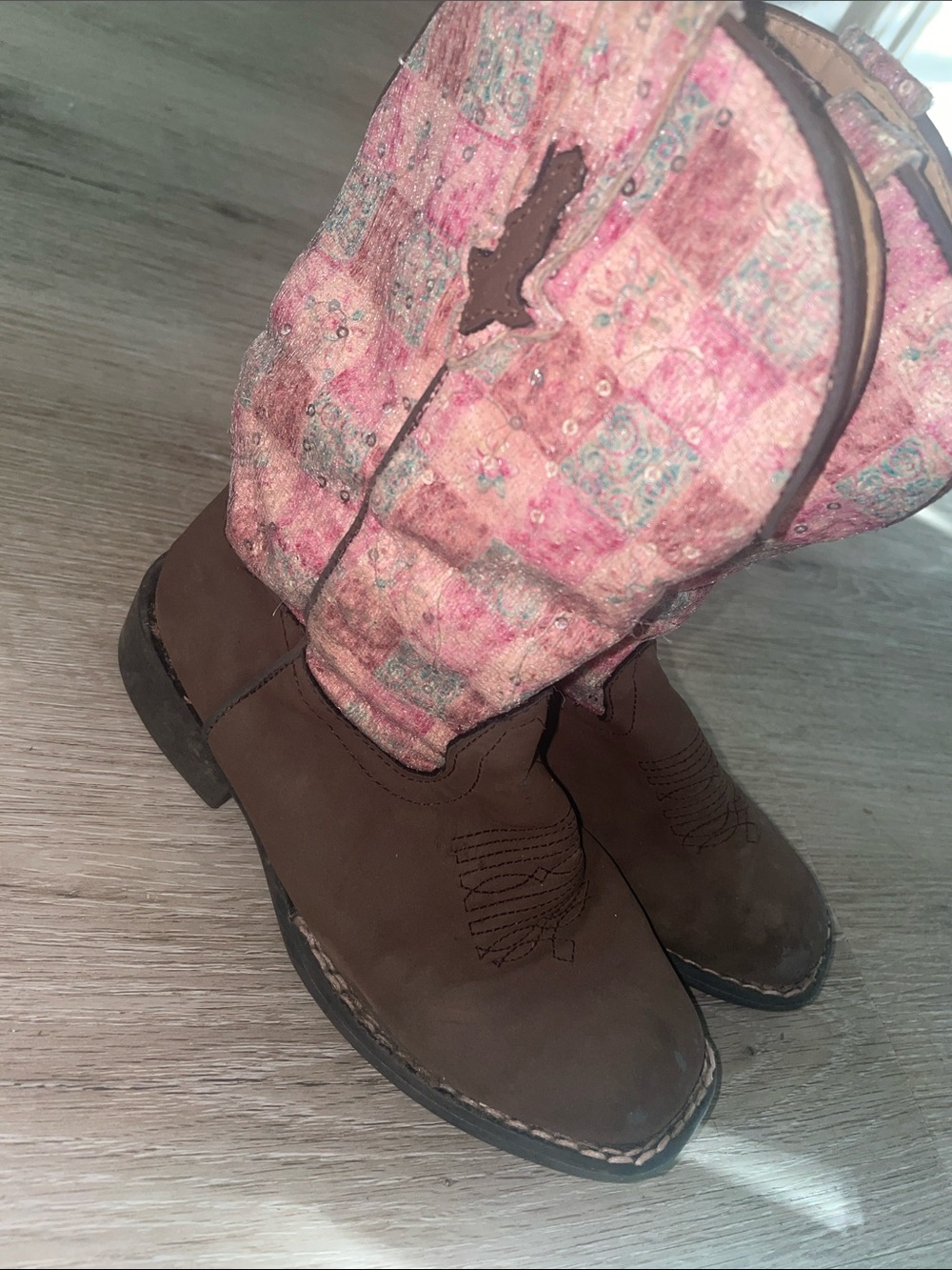 Roper Brown and Pink Cowgirl Boots | Toddler Size 12